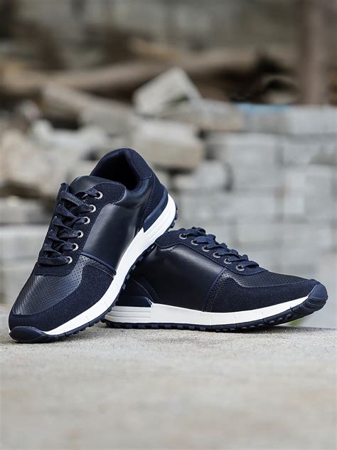 navy blue casual sneakers.